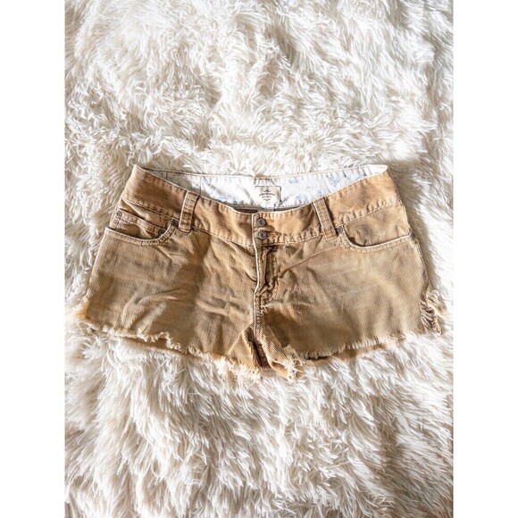 Abercrombie & Fitch Pants - Vintage Y2K 2000’s 00s Abercrombie & Fitch yellow beige corduroy cut off shorts